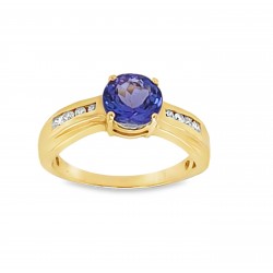 Pre Owned 18ct Tanzanite and Diamond Ring ZB713